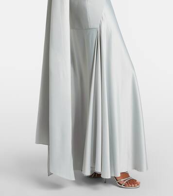 Cece halterneck crêpe and satin gown | Solace London