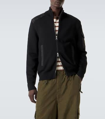 Tricot down-paneled virgin wool cardigan | Moncler
