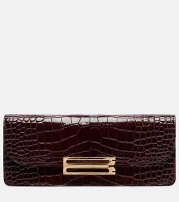 Dorian East-West croc-effect leather clutch | Victoria Beckham
