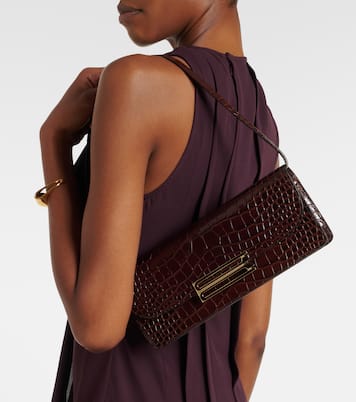 Dorian East-West croc-effect leather clutch | Victoria Beckham