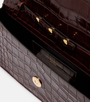 Dorian East-West croc-effect leather clutch | Victoria Beckham