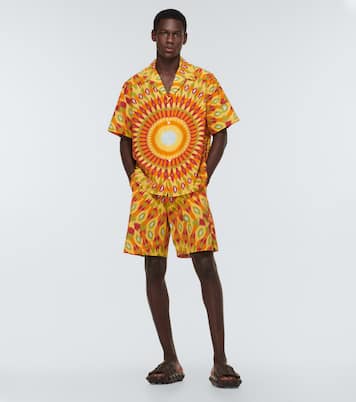 Printed silk and cotton Bermuda shorts | Valentino