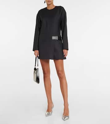 Buckled wool crêpe minidress | Prada