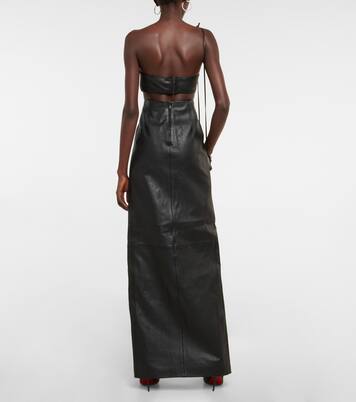 Top aus gestepptem Leder | David Koma