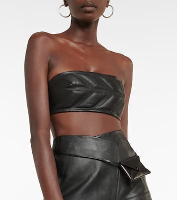 Top aus gestepptem Leder | David Koma