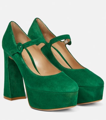 Mary-Jane-Pumps aus Veloursleder | Gianvito Rossi