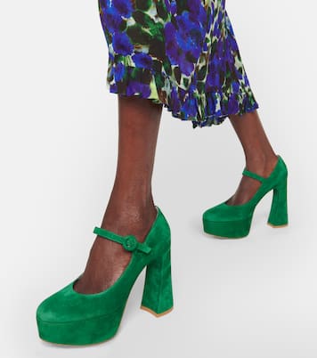 Mary-Jane-Pumps aus Veloursleder | Gianvito Rossi