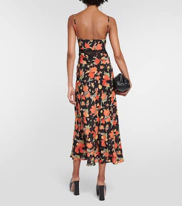Robe midi Amora en soie à fleurs | Rixo