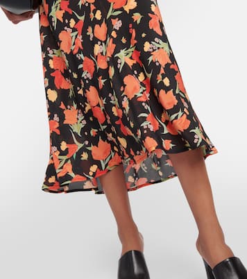 Robe midi Amora en soie à fleurs | Rixo