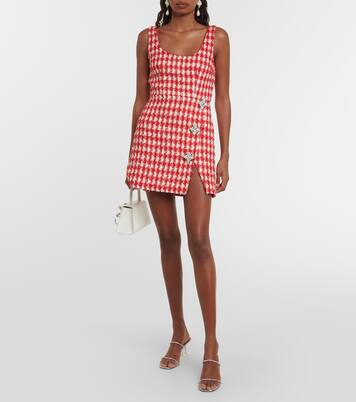 Miniabito in bouclé a quadri | Self-Portrait