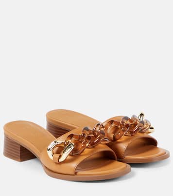 Embellished leather mules | See By Chloé