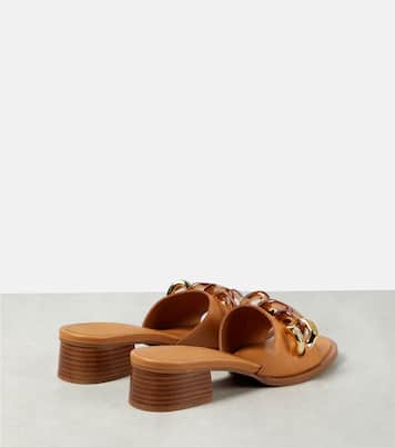 Embellished leather mules | See By Chloé