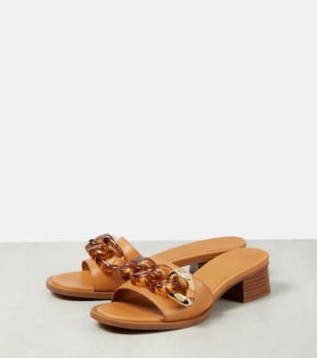 Embellished leather mules | See By Chloé