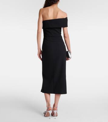 Robe midi asymétrique en crêpe | Safiyaa