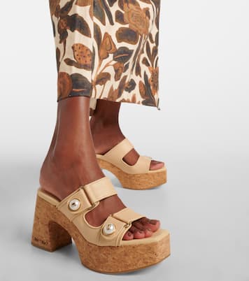 Plateau-Sandalen Fayence aus Canvas | Jimmy Choo