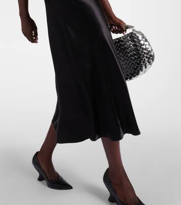 Vestido midi de satén con cuentas | Bottega Veneta