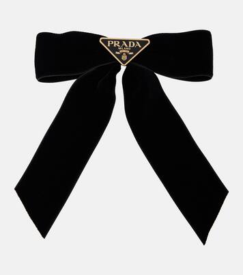 Bow-detail velvet hair clip | Prada