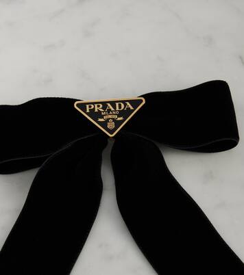 Bow-detail velvet hair clip | Prada