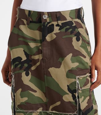 카무플라주 코튼 카고 미디 스커트 | Vetements