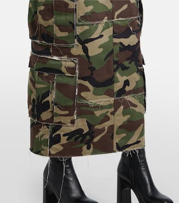 카무플라주 코튼 카고 미디 스커트 | Vetements