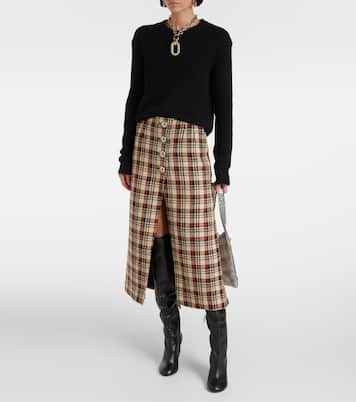 Midirock aus Wolle und Baumwolle | Rabanne