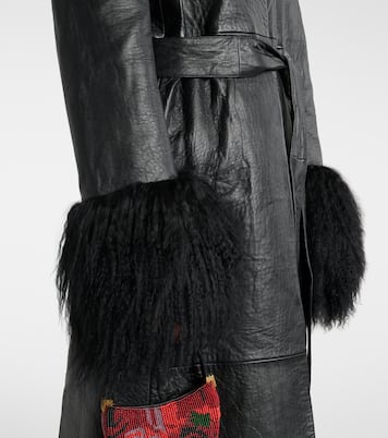 羊毛皮边饰皮革大衣 | Magda Butrym