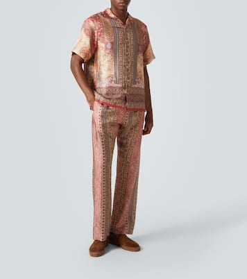 Paisley printed silk straight pants | Etro