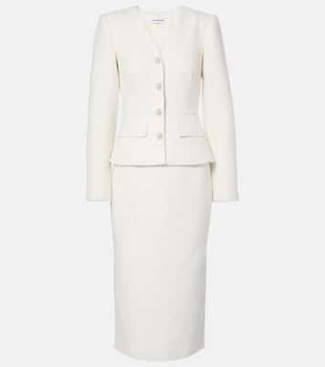 Bridal bouclé midi dress | Self-Portrait