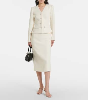 Bridal bouclé midi dress | Self-Portrait