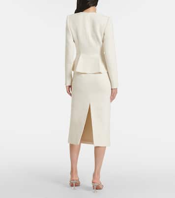 Bridal bouclé midi dress | Self-Portrait