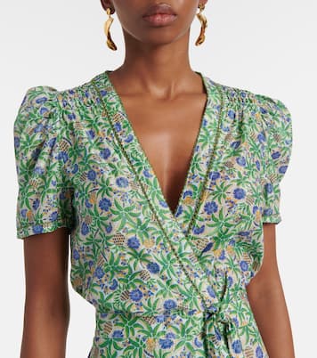 Robe portefeuille Baba imprimée en coton  | Poupette St Barth