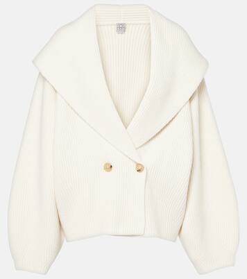 كارديغان من الصوف المخلوط بحبكة مُضلّعة | Toteme