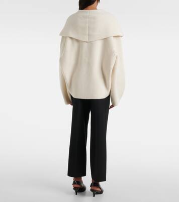 كارديغان من الصوف المخلوط بحبكة مُضلّعة | Toteme