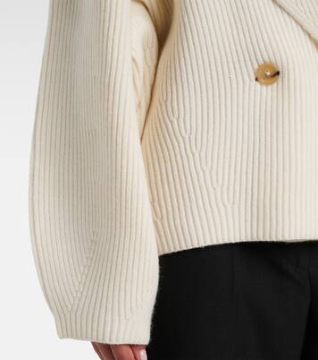 كارديغان من الصوف المخلوط بحبكة مُضلّعة | Toteme