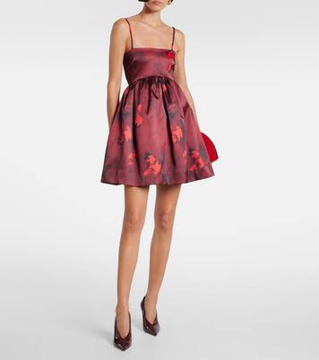 Robe en satin à fleurs | Ganni