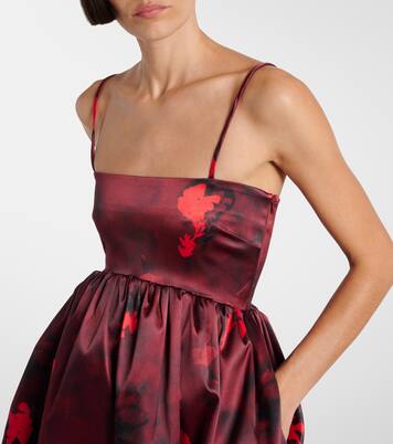Robe en satin à fleurs | Ganni