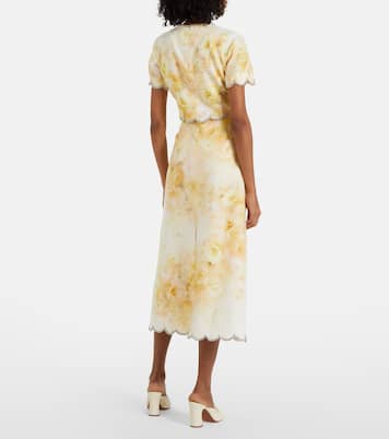 Crush scalloped cropped silk top | Zimmermann