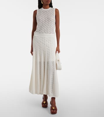 Jupe midi Wylie Flared Knit en coton | Zimmermann