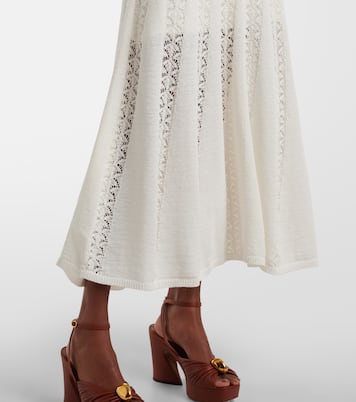 Jupe midi Wylie Flared Knit en coton | Zimmermann