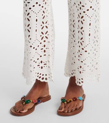 Pantalon ample Kemper brodé en coton | Veronica Beard