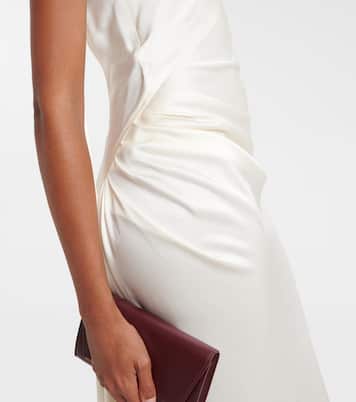 Vestido lencero de crepé satén drapeado  | Victoria Beckham