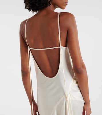 Vestido lencero de crepé satén drapeado  | Victoria Beckham