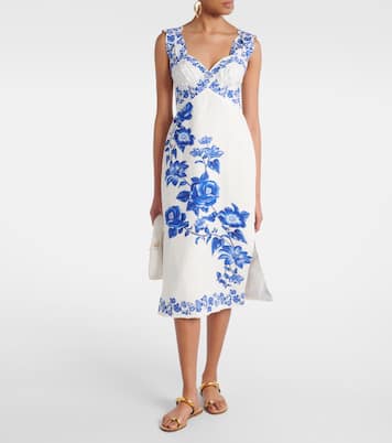 Midikleid Floral Cascade aus Leinen | Farm Rio