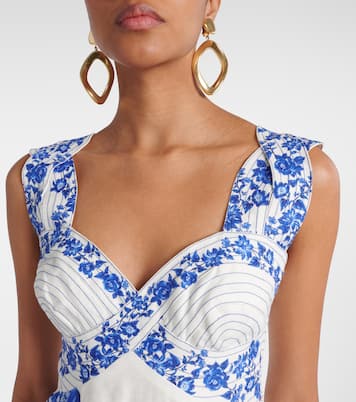 Midikleid Floral Cascade aus Leinen | Farm Rio