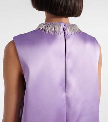 Robe Laverne en satin à ornements | Alémais