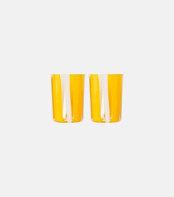 Taormina set of 2 striped glass tumblers | Dolce&Gabbana Casa