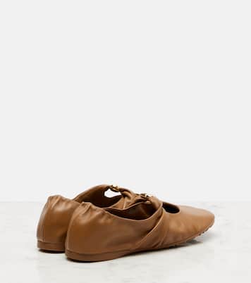 Pebble leather ballet flats | Loewe