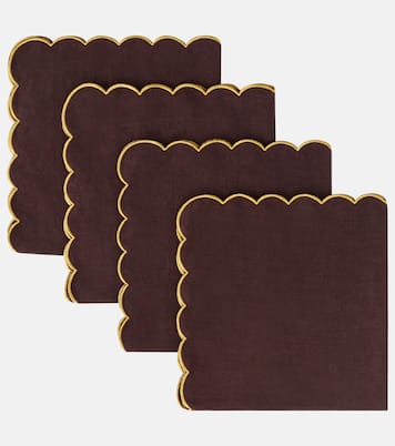 Set of 4 scalloped linen napkins | Once Milano