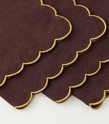 Set of 4 scalloped linen napkins | Once Milano