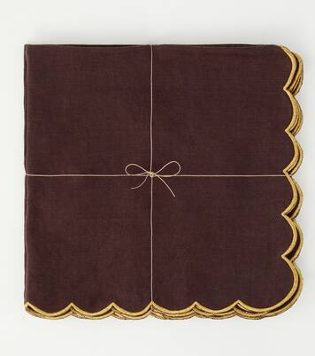 Set of 4 scalloped linen napkins | Once Milano